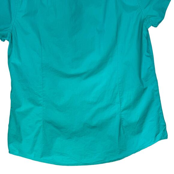 Coofandy Casual Short Sleeve Shirt Mens Large Green Slim Fit Button Paisley Trim - Picture 9 of 13